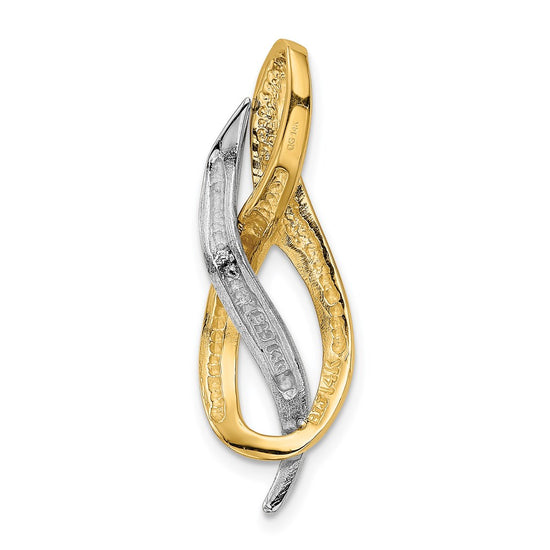14K Two-Tone Slide Fits up to 4mm Regular/8mm Fancy or Reversible Omega