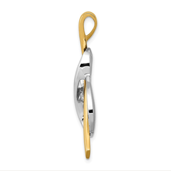 14k Polished Slide Fits up to 2mm Regular/3mm Fancy or Reversible Omega