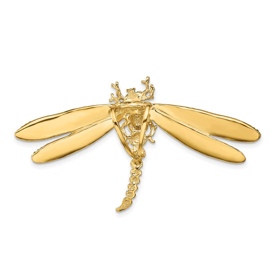 14K Multi-Color Enameled Dragonfly Omega Slide