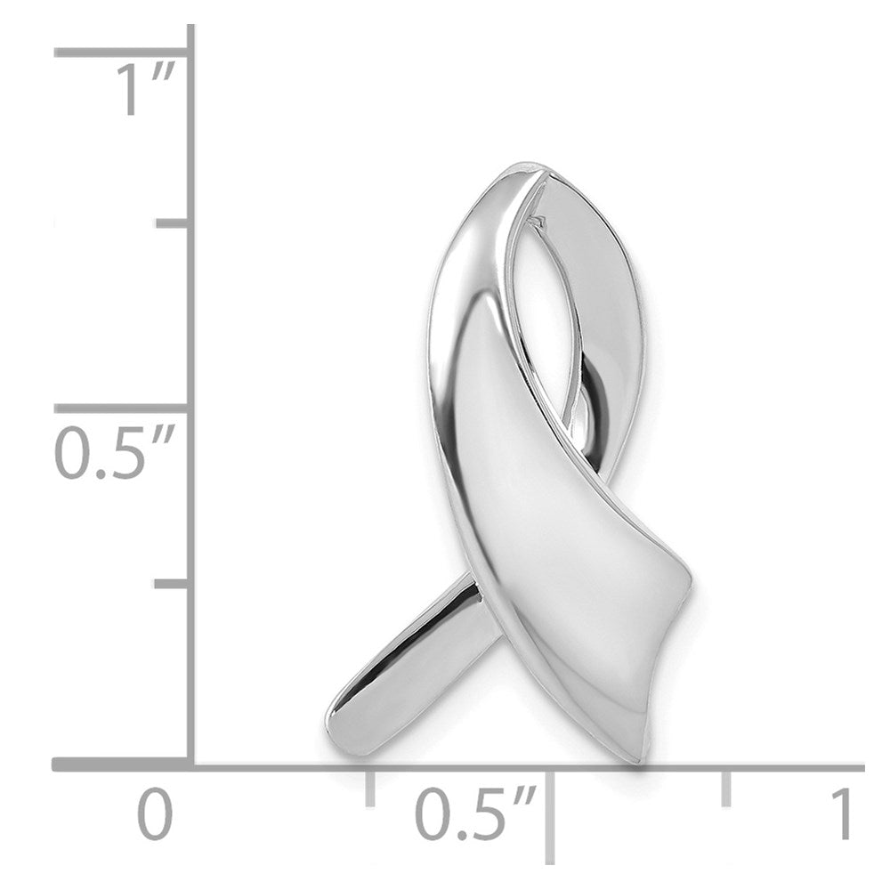 14k White Gold Polished Slide Fits up to 2mm Regular/6mm Fancy or Reversible Omega