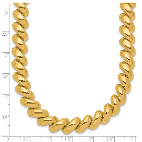 14k Polished 10mm 17 inch San Marco Necklace