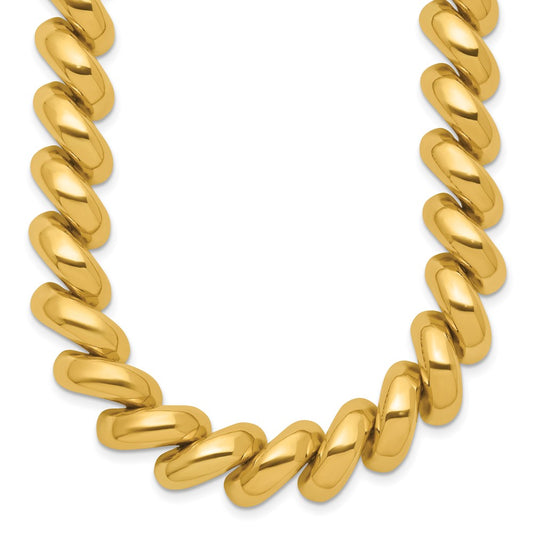 14k Polished 12mm 17 inch San Marco Necklace