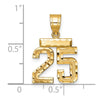 14k Small Brushed Diamond-cut Number 25 Charm