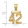 14k Small Brushed Diamond-cut Number 42 Charm