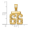 14k Small Brushed Diamond-cut Number 66 Charm