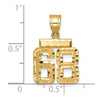 14k Small Brushed Diamond-cut Number 68 Charm