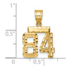 14k Small Brushed Diamond-cut Number 84 Charm