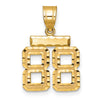14k Small Brushed Diamond-cut Number 88 Charm