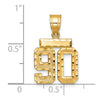 14k Small Brushed Diamond-cut Number 90 Charm