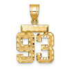 14k Small Brushed Diamond-cut Number 93 Charm