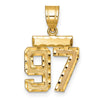 14k Small Brushed Diamond-cut Number 97 Charm