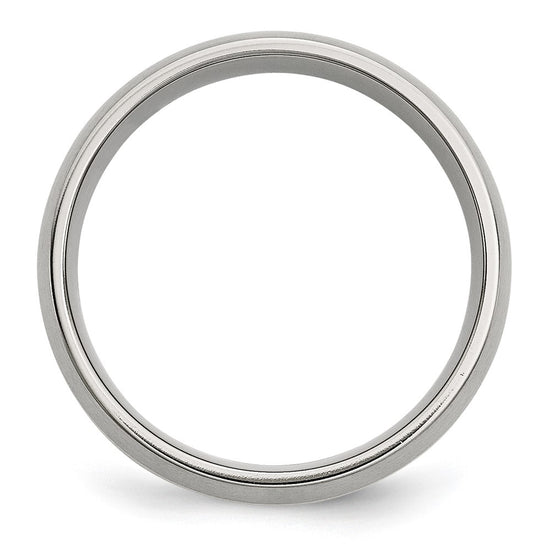 Chisel Stainless Steel with 14k Gold Inlay Brushed 8mm Band
