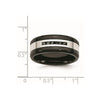 Chisel Stainless Steel Polished Black IP-plated 1/4 Carat Black Diamond 9mm Band