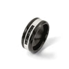 Chisel Stainless Steel Polished Black IP-plated 1/4 Carat Black Diamond 9mm Band