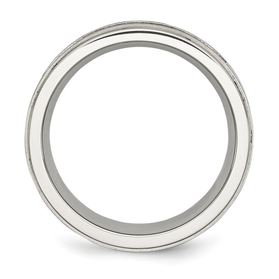 Chisel Stainless Steel Brushed and Polished Black IP-plated 1/2 Carat Black Diamond 9mm Band