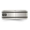 Chisel Stainless Steel Brushed and Polished Black IP-plated 1/2 Carat Black Diamond 9mm Band