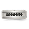 Chisel Stainless Steel Brushed and Polished Black IP-plated 1/2 Carat Black Diamond 9mm Band