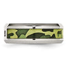 Chisel Stainless Steel Polished Camouflage 1/10 Carat Diamond 8mm Band