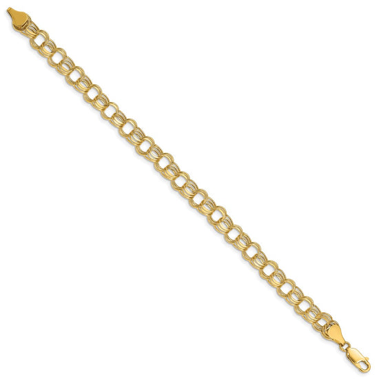 Gold Triple Link Charm Bracelets