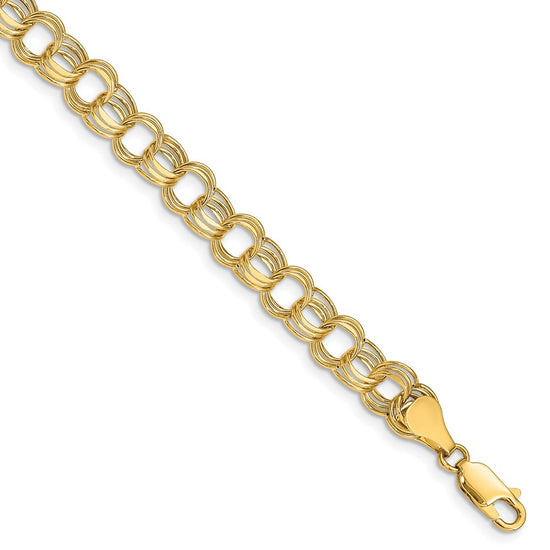 Gold Triple Link Charm Bracelets