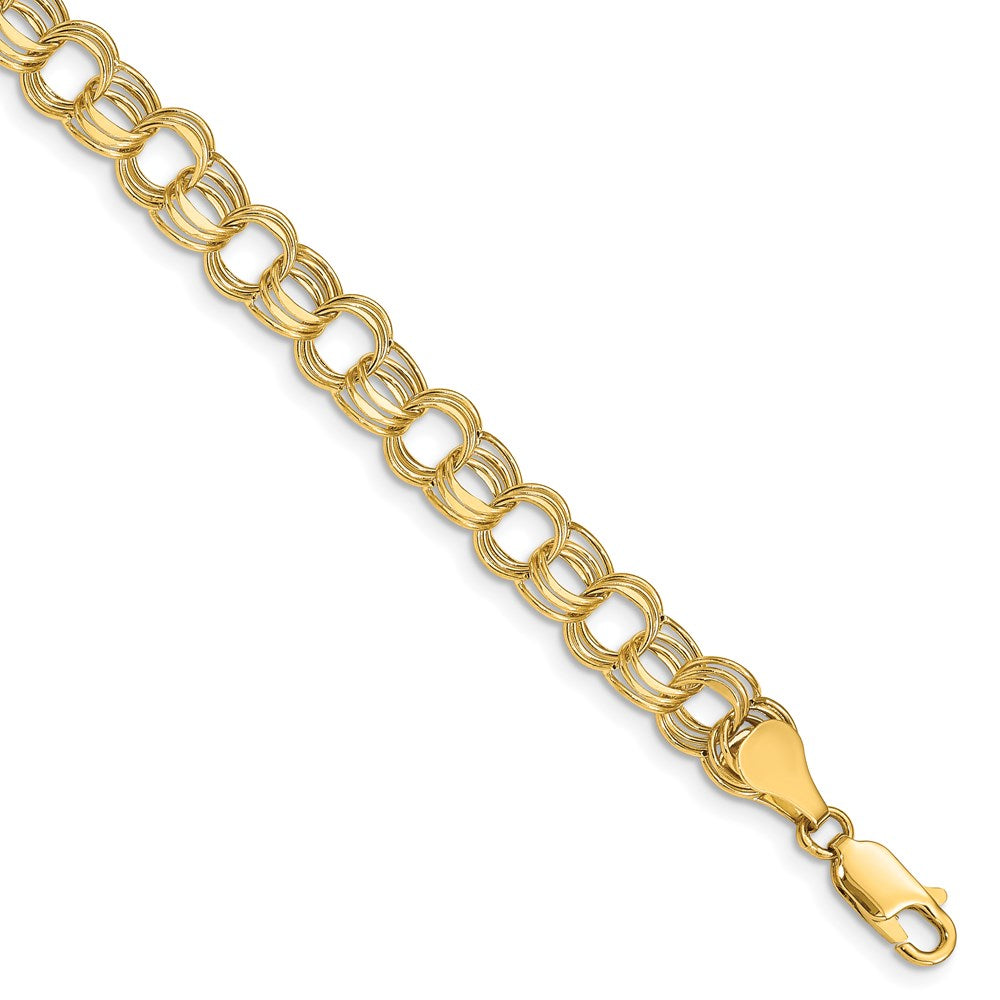 Gold Triple Link Charm Bracelets