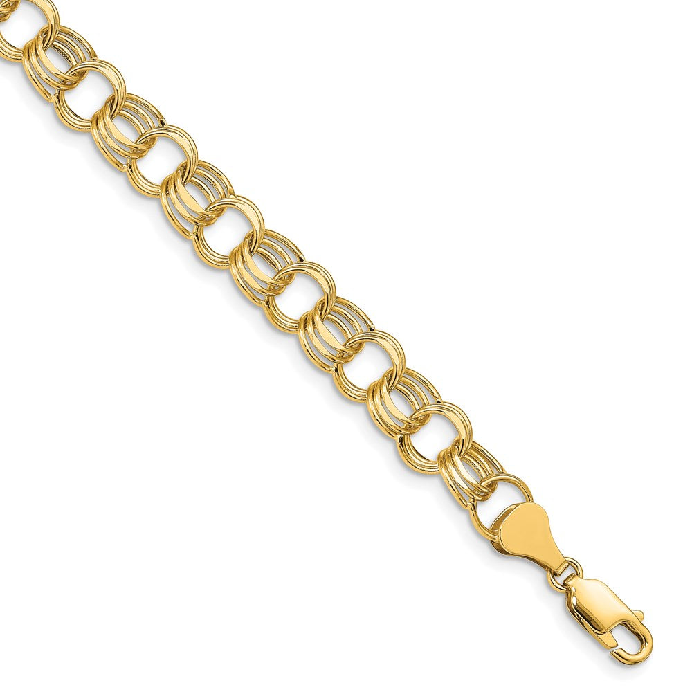 Gold Triple Link Charm Bracelets