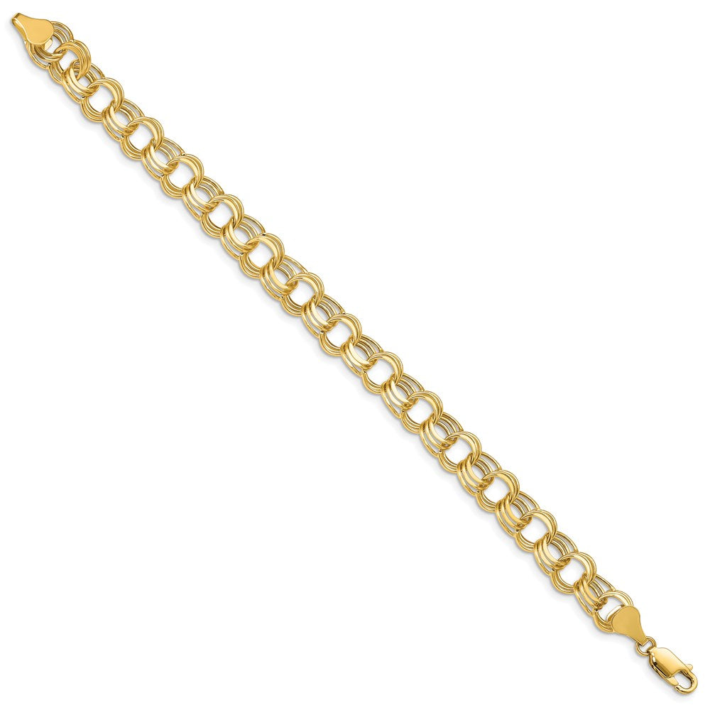 Gold Triple Link Charm Bracelets