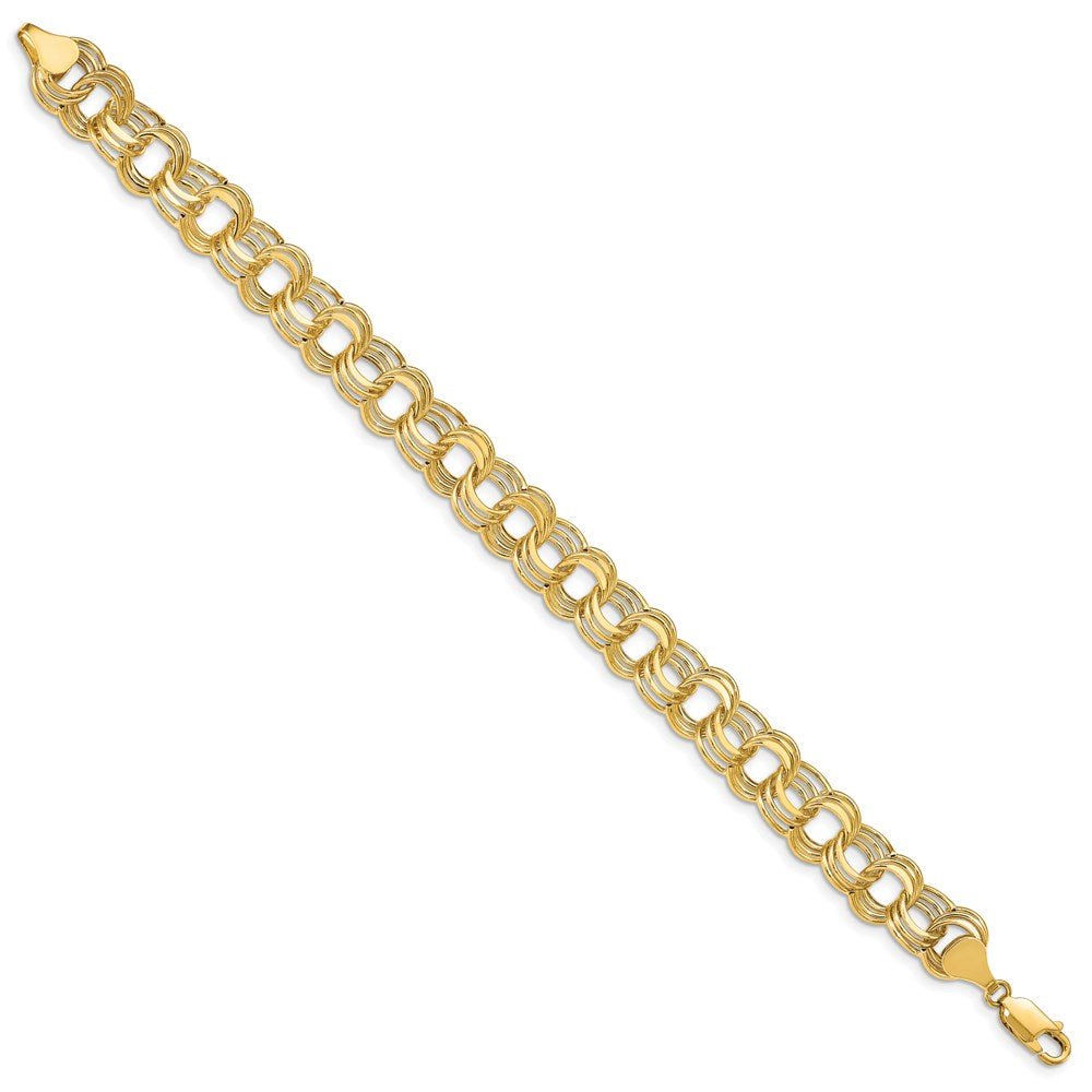 Gold Triple Link Charm Bracelets