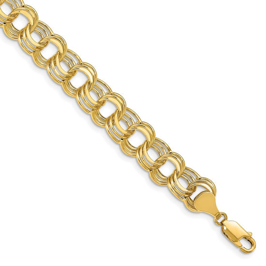 Gold Triple Link Charm Bracelets