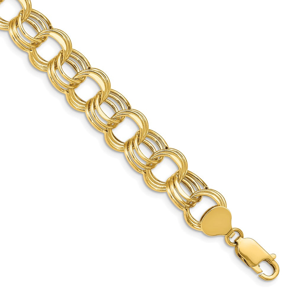 Gold Triple Link Charm Bracelets
