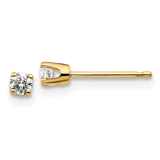 14k I2 Diamond Stud Push-on Post Earrings