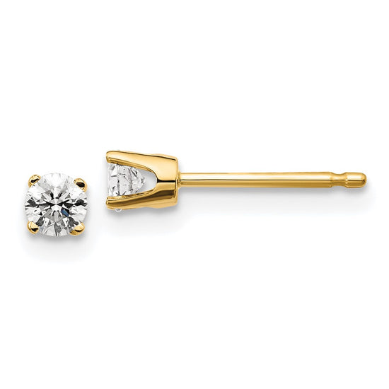 14k I2 Diamond Stud Push-on Post Earrings