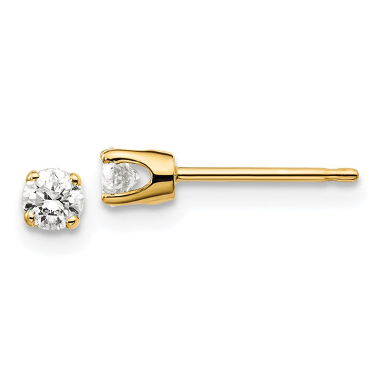 14k I2 Diamond Stud Push-on Post Earrings