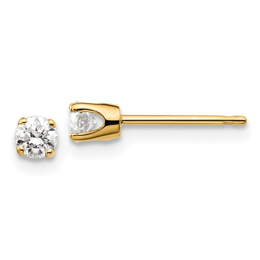 14k I2 Diamond Stud Push-on Post Earrings