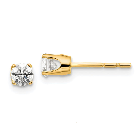 14k I2 Diamond Stud Push-on Post Earrings