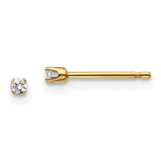 14k I2 Diamond Stud Push-on Post Earrings