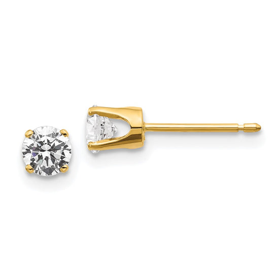 14k I2 Diamond Stud Push-on Post Earrings