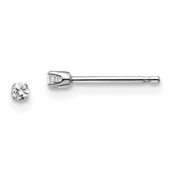 14k I2 Diamond Stud Push-on Post Earrings