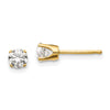 14k I2 Diamond Stud Push-on Post Earrings