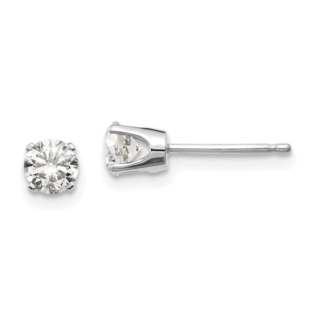 14k I2 Diamond Stud Push-on Post Earrings