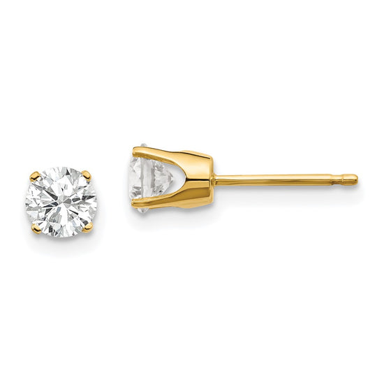 14k I2 Diamond Stud Push-on Post Earrings
