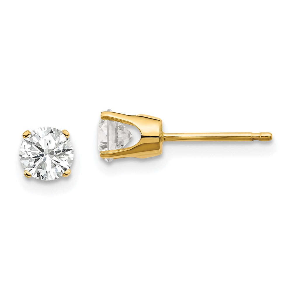 14k I2 Diamond Stud Push-on Post Earrings
