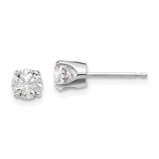 14k I2 Diamond Stud Push-on Post Earrings