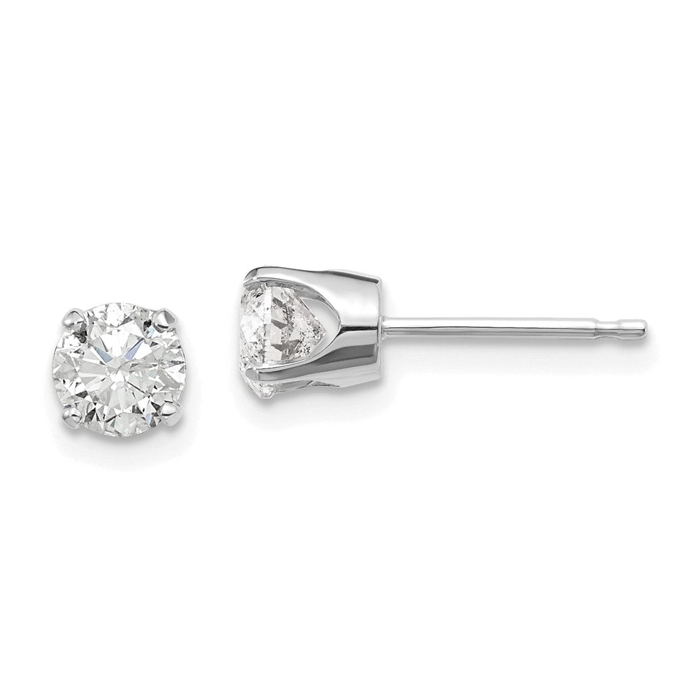 14k I2 Diamond Stud Push-on Post Earrings