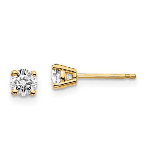 14k I1 Diamond Stud Push-on Post Earrings
