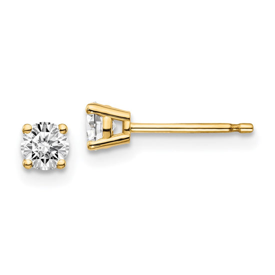 14k I1 Diamond Stud Push-on Post Earrings