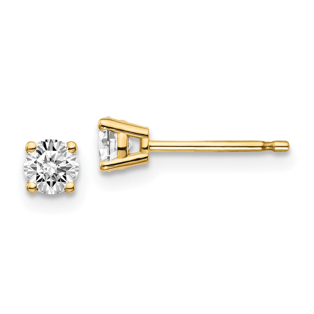 14k I1 Diamond Stud Push-on Post Earrings