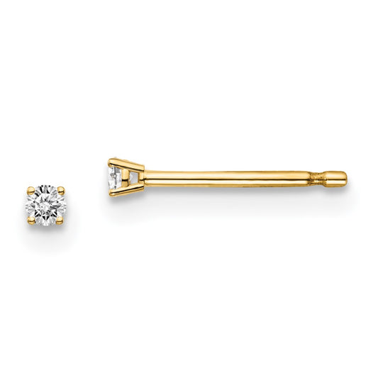 14k I1 Diamond Stud Push-on Post Earrings