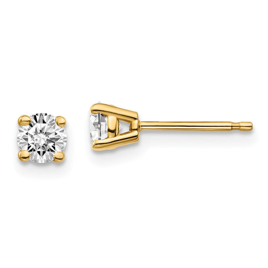 14k I1 Diamond Stud Push-on Post Earrings