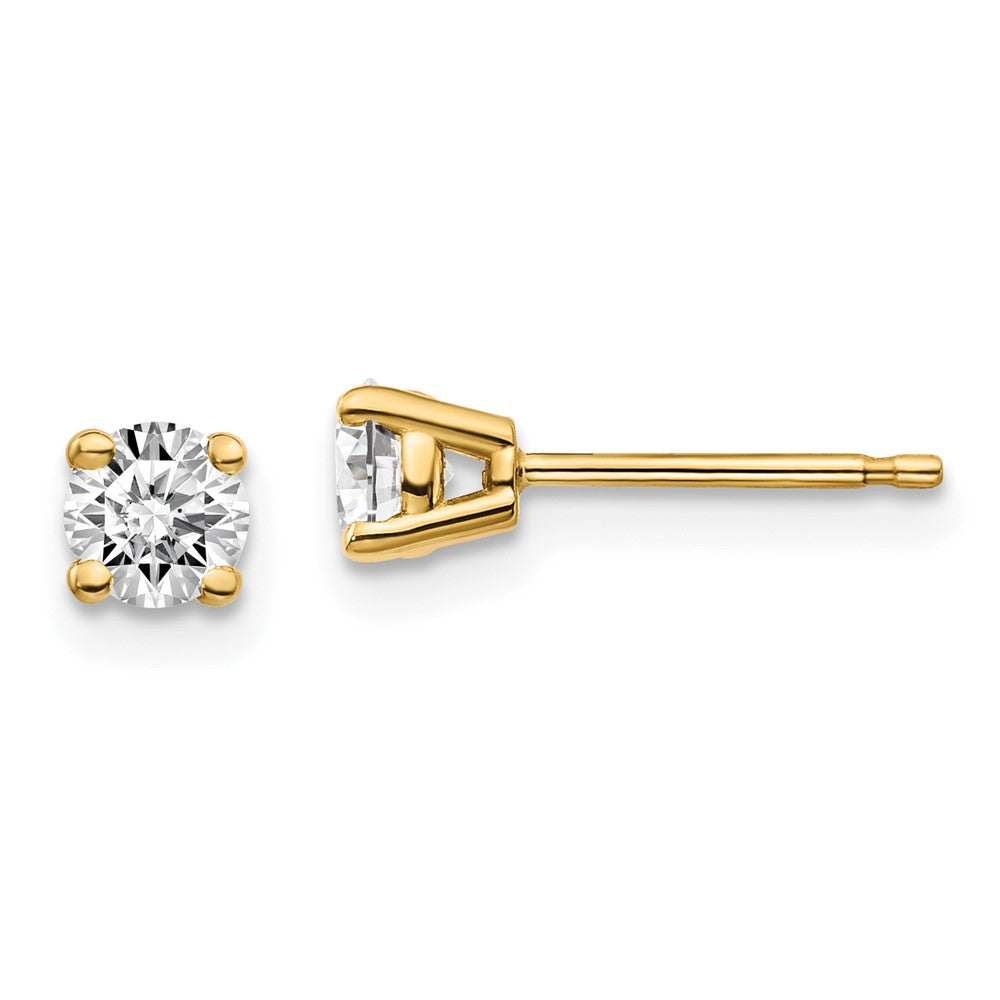 14k I1 Diamond Stud Push-on Post Earrings